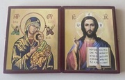 Ikona prawosławna GRECKA DYPTYK Matka Boska Nieustającej Pomocy JEZUS.