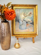 " Kwitnąca gałązka migdałowca w szklance" , 