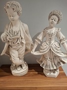 Dwie duże figurki z porcelany