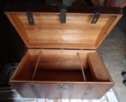 Ogromny ! Rustykalny kufer drewniany (Duży ! Wielki !) dekoracyjna skrzynia