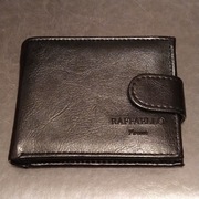 Portfel męski czarny RAFFAELLO FIRENZE, eko-skóra nowy
