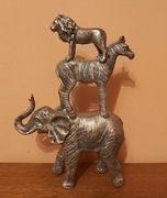 Piękna figurka kolekcjonerska SŁOŃ, ZEBRA, LEW. Pamiątka z AFRYKI XXw.