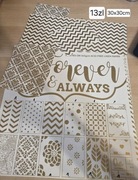 Papier scrapbooking 30x30 złoty zestaw elegancki