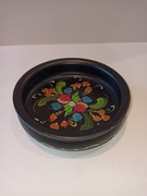 Stara norweska drewniana ręcznie malowana miska talerz taca na biżuterię