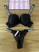 Komplet bielizny Victoria’s Secret B75 stanik + stringi cyrkonie