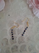 Kolczyki handmade srebro pozłacane z naturalnych kamieni lapis lazuli hemat