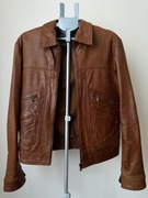 Kurtka skórzana Zara, rozmiar M, brązowa, 100% skóra, stan db