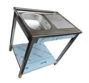 Zlew/ zlewozmywak gastronomiczny 80x60x85. Gratis syfon. Ociekacz prawa 