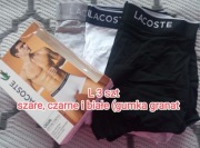 Lacoste Bokserki białe + szare + czarne rozmiar L, patrz fotki i opis 