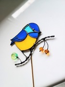 Witrażyk rękodzieło prezent hadmade Ptak 