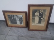 Dwa stare przedwojenne zdjęcia Ślubne.Strych