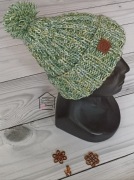 Zimowa czapka z pomponem, 100% handmade 