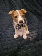 Figurka Jack Russell Terrier ze sluchawkami Ręcznie wykonana  