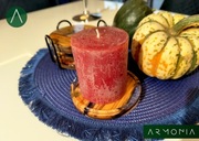 PIĘKNY ZESTAW Świeca z Podstawką 4Podkładki Stojak