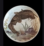 Talerz porcelanowy Sum europejski, ryby , Niemcy Kaiser, bardzo rzadki okaz