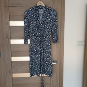 Sukienka midi wzór French Connection 36 wiskoza 38 jak nowa