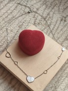 Zjawiskowy oryginalny łańcuszek serce stal nierdzewna kolor srebrny