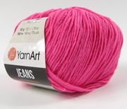 JEANS KOLOR 59 NEONOWY RÓŻ - YARNART - 50 G ~160 M