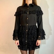 Sukienka koronkowa z falbankami S 