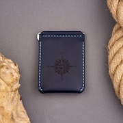 Portfel z klipsem na banknoty z grawerem skórzany męski wykonany ręcznie 