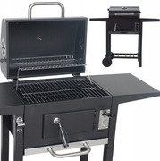 Grill Węglowy Duży – Popielnik + Boczne Półki + Kółka