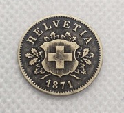 Szwajcaria 10 rappenów, 1871 - Konfederacja Szwajcarska
