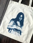 Torba tote bag bawełniana bawełna cotton billie eilish blue beżowa