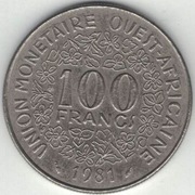 Afryka Zachodnia (BCEAO) 100 franków 1981 - 26 mm - nr 2