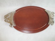 TACA DREWNIANA Z METALOWYMI UCHWYTAMI /ŚWINIA/ BMF N W.GERMANY            -