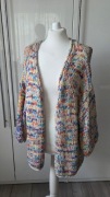 Kolorowy Kardigan Zara Knit | Oversize | Gruby Splot | M | Boho