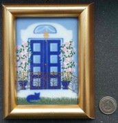 Miniatura Porcelana Porsgrund, ozdoba świąteczna, Obrazek, Vintage 