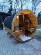 Sauna ogrodowa Biberhaus 3 m | przedsionek, balia 500 L