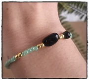 Bransoletka OCHRONNA z czarnego TURMALINU i koralików TOHO dwa wzory