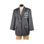 Żakiet grafitowy 50 5XL wełniany klasyczny elegancki plus size