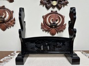 Japoński stojak na trzy miecze katana wakizashi z epoki Edo/Menji