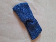 Opaska na uszy głowę czoło miękka turban granatowa handmade vintage 