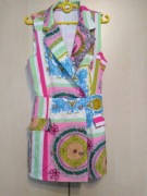 Kombinezon Marynarka Krótki Barokowy Wzór Kolory LATO M/L