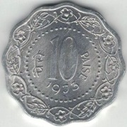 Indie 10 pajs paise 1973 C - 26 mm - Kalkuta - nr 1