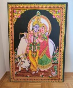 Duży obraz na tkaninie w stylu orientalnym