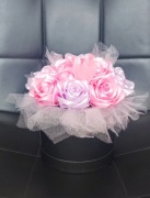 Flouer box-róże ze wstążki 