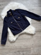 Granatowa kurtka damska Westeene –styl military, złote guziki