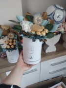 Flowerbox komunijny prezent na komunię z pudełeczkiem na pieniążki 