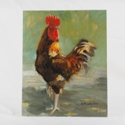 Obraz olejny ręcznie malowany Kogut 24x30, polska wieś