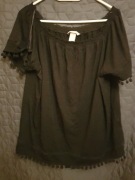 Koszulka damska hiszpanka H&M rozmiar M/L czarna używana 