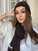 Komplet kaszmirowy czekolada