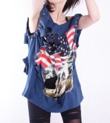 TUNIKA Z WYCIĘCIAMI ROCK rebel WILK AMERICAN TOP