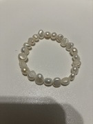 bransoleta z prawdziwych pereł (23 sztuki) hodowlanych na gumce, vintage