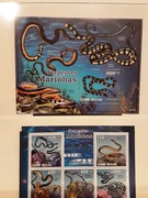 Gwinea Bissau 2010 Mi blok 743  węże idealna pozycja