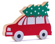 AUTO SAMOCHÓD 15,5 cm FIGURKA DREWNIANA DEKORACJA OZDOBA ŚWIĄTECZNA