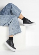 BONPRIX WYSOKIE SNEAKERSY CZARNE / standardowy rozmiar 34